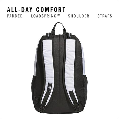 adidas Excel 7 School Backpack for Laptop, Gym and Travel, 34L, Twill White/Black/7.5, OSFA - color: Twill White/Black/7.5, size: One Size