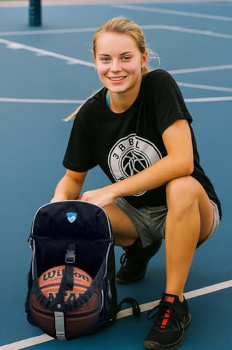 Hard Work Sports Basketball Backpack with Ball Compartment Spacious Shoe Storage for Basketball, Large Sports Bag for Boys Youth
