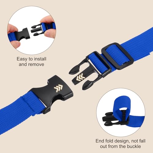 PATIKIL Utility Straps with Quick Release Buckle, (1 Inch x 2 Feet, Blue) (3 Pcs) Adjustable Luggage Polyester Straps Backpack Webbing, Suit for Sleeping Bag/Camping/Hiking - color: Blue, size: 1 Inch x 2 Feet