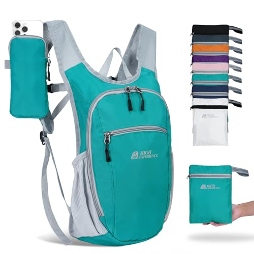 Hiking Backpack 10L/15L Small Daypack Lightweight Packable Travel Foldable Water Resistan for Women Men (Lake Green, 15L) - color: Lake Green, size: 15L