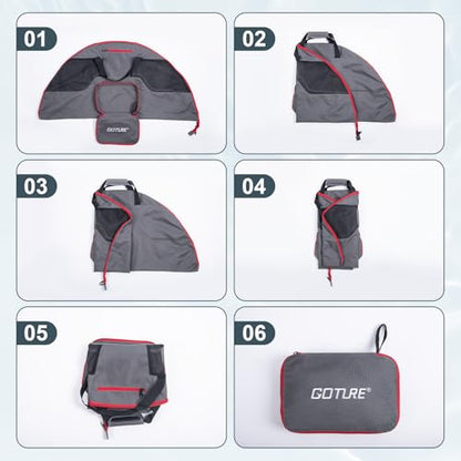 Goture Waterproof Fly Fishing Sling Pack,IPX8 840D TPU Fishing Sling Bag Gear Storage,13L Tackle Backpack with Rod Holder,Airtight Zipper,Exhaust Valve,Adjustable Strap,Wader Bag Included,Gift for Men - color: C1:13L Green Waterproof Bag & Wader Bag