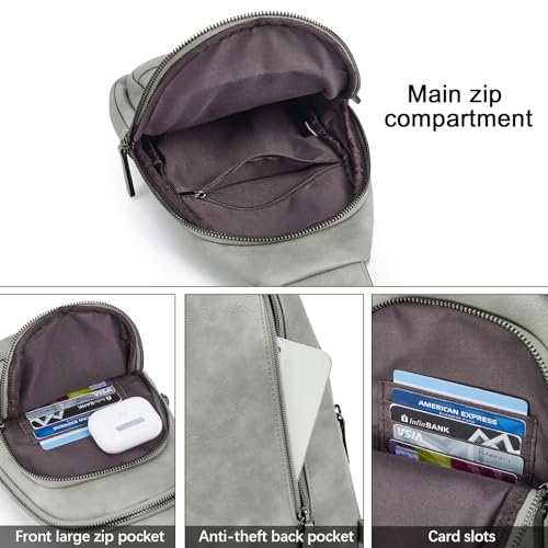 CLUCI Crossbody Bags for Women Men,Leather Sling Bag Cross Body Backpack for Woman Gifts for Women Birthday Unique - color: 0-5 Dark Gray