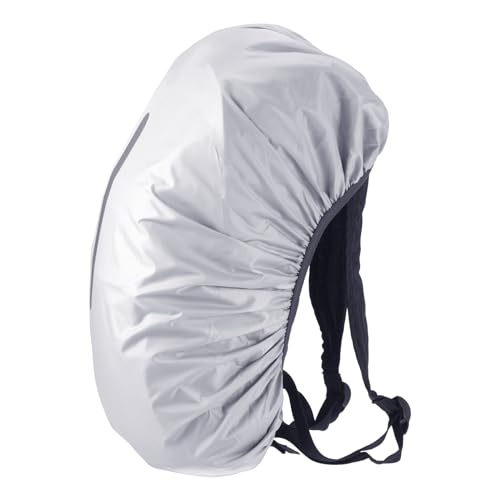 M METERXITY Backpack Rain Cover - Waterproof Lightweight Cover with Vertical Reflective Strap, Apply to Cycling/Hiking/Mountain Climbing (30-40L, S, Silver Tone)