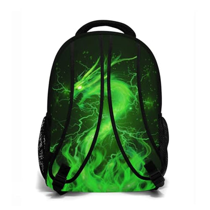 Miaoquhe Green Dragon Backpack Cool Animal Bookbag for Kids Teens Girls Boys Back to School Green Dragon Back pack for School Office Travel Hiking Laptop Computer Casual Daypack - color: Dragon-green