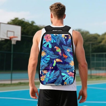 Basketball Backpack With Separate Ball Compartment And Shoes Fit Basketball Volleyball Football - color: Toucan