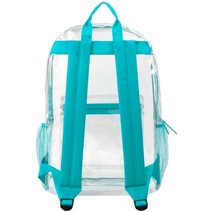 Trail maker Bulk Clear Backpacks Wholesale for School 24 Pack Clear Backpacks for Boys, Girls, School, Stadium, Travel - color: Turquoise Pack