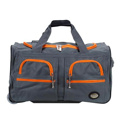 Rockland Rolling Duffel Bag, Black, 22" - color: CHARCOAL, size: 22"