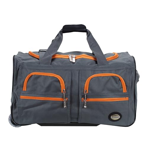 Rockland Rolling Duffel Bag, Black, 22" - color: CHARCOAL, size: 30"