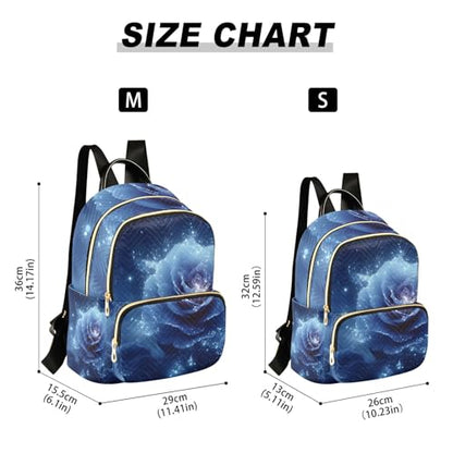 ALAZA Mini Backpack Purse for Women Lightweight Girls Small Size Blue Rose 1 School Teens College Traveling - color: Blue Rose 1, size: Small