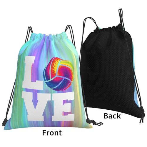 Love Volleyball Unisex Drawstring Backpack Bag Sport Gym Travel Swim Sackpack - color: Love Volleyball5