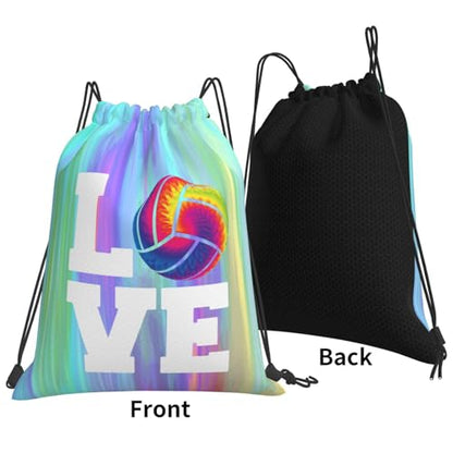 Love Volleyball Unisex Drawstring Backpack Bag Sport Gym Travel Swim Sackpack - color: Love Volleyball5