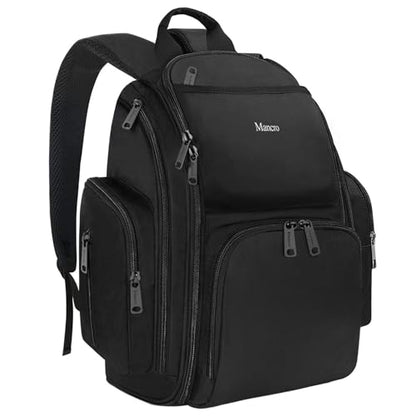 Mancro Backpack Diaper Bag, Waterproof Boy Travel Bag for Dad and Men, Large Multi-Function, Many Pockets, Lightweight, Stylish Diaper Backpack, Black - color: Black