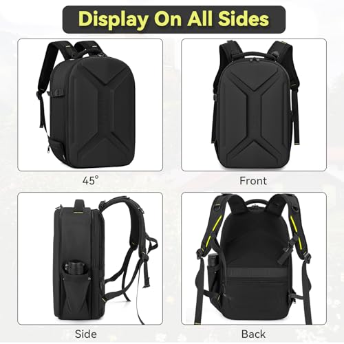 Camera Backpack, Hardshell DSLR/SLR/Mirrorless Photography Camera Bag with Rain Cover, Waterproof Hard Shell Camera Case with Tripod Holder & 15.6" Laptop Compartment Compatible with Canon/Nikon/Sony - color: Black