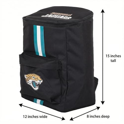 Cooler Backpack – Portable Soft Sided Ice Chest – Insulated Bag Holds 36 Cans - Football Gear – Show Your Team Spirit with Officially Licensed Fan Gear - style: Jacksonville Jaguars