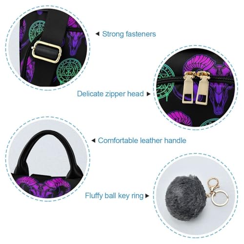 MNSRUU Women Backpack Purse Mystical Ram Skull Backpack for Women Anti-theft Shoulder Bag Carry On Backpack Lightweight Rucksack Fashion Travel Ladies Bags - color: Goth 18
