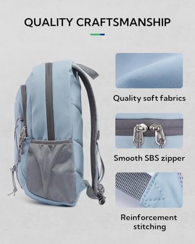WATERFLY 12L Small Hiking Backpack: Day Pack Lightweight Travel Bag Camping Fitness Cycling Outdoor Sports Daypack For Women Men - color: Light Blue