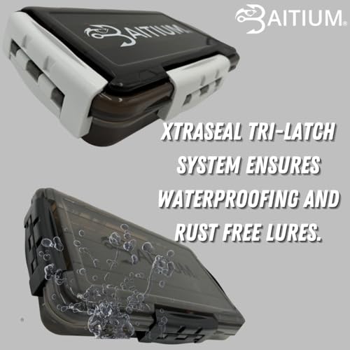 Baitium XTRAseal Waterproof Fishing Tackle Box Organizer, Tackle Boxes With Dividers, Tacklebox for Fishing, 3600 3700 Tackle Tray, Fishing Gear - size: 3600 (10.6" x 6.7" x 2")