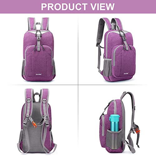 G4Free Mini 10L Hiking Daypack Small Hiking Backpack Cycling Compact Shoulder Backpack Outdoor for Men Women - color: Purple