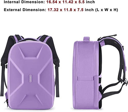 MOSISO Camera Backpack, DSLR/SLR/Mirrorless Photography Camera Bag 15-16 inch Waterproof Hardshell Case with Tripod Holder&Laptop Compartment Compatible with Canon/Nikon/Sony, Purple - color: Purple