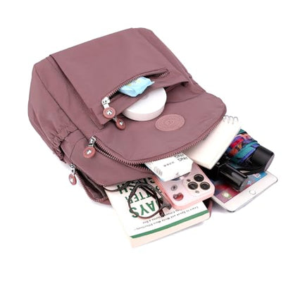 Tanweibago Mini Nylon Women Backpacks,11L Small Ladies backpacks Casual Lightweight Women Shopping Travel Daypack (Carmine) - color: Carmine