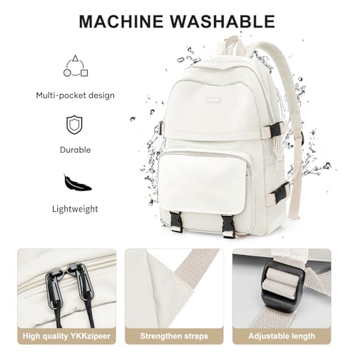 weradar Backpacks For School Teens Boys Girls,Cute Bookbag,Lightweight College Backpack For Women Men,Waterproof Middle School Bag Casual Travel Daypack(Beige) - color: B-beige