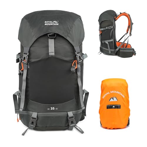 35L Hiking Backpack for Women men,Waterproof Camping Outdoor Backpacking Backpack for Travel lightweight Hiking Trekking Daypack - color: Gray