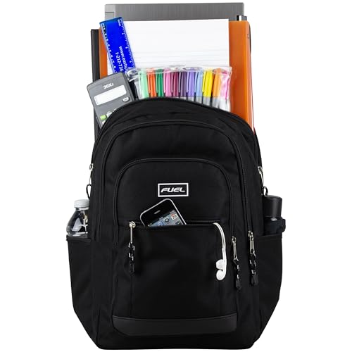 FUEL Laptop Durable Hiking Travel Commuter Carry On Casual Daypack Classic Bag Backpack, Black - color: Black