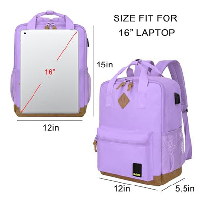 Goloni Small Carry On Travel Backpack with USB Charging Port, Lightweight Water Resistant Mini Carry-on Backpack for Men Women, Compact Personal Everyday Backpack,Purple - color: Purple