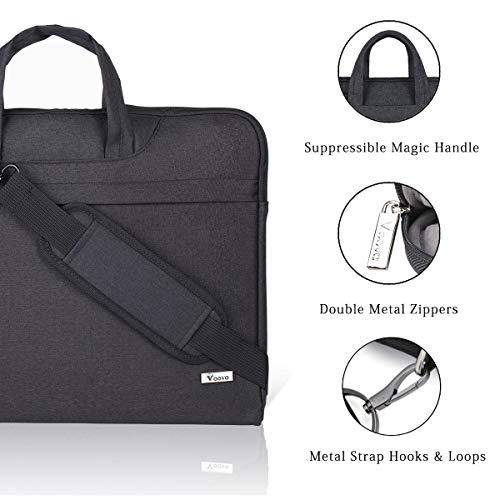 Voova Laptop Bag 15.6 Inch, Waterproof Computer Sleeve Carrying Case with Shoulder Straps & Handle Compatible with Macbook Air 15 M2/M3/M4, MacBook Pro 15/16, 15-16 Inch Hp Dell Lenovo Asus, Black - color: Black, size: 14-15.6In & 2019 New Macbook Pro 16