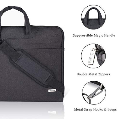 Voova Laptop Bag 15.6 Inch, Waterproof Computer Sleeve Carrying Case with Shoulder Straps & Handle Compatible with Macbook Air 15 M2/M3/M4, MacBook Pro 15/16, 15-16 Inch Hp Dell Lenovo Asus, Black - color: Black, size: 14-15.6In & 2019 New Macbook Pro 16