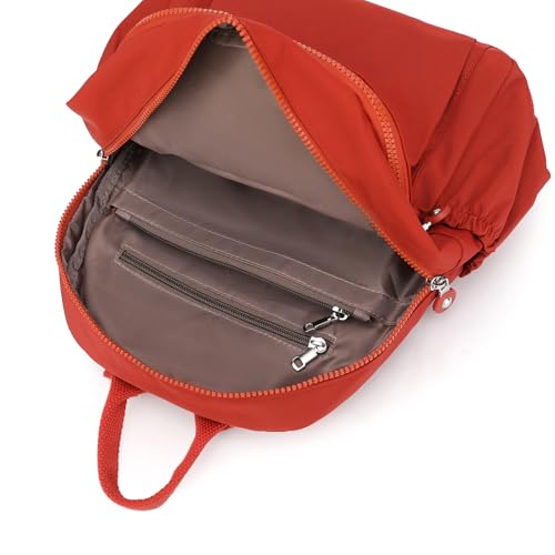 Tanweibago Mini Nylon Women Backpacks,11L Small Ladies backpacks Casual Lightweight Women Shopping Travel Daypack (Red) - color: Red