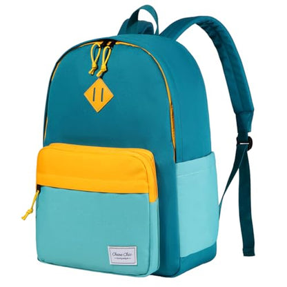 Chase Chic Kids Backpack for Boys - 17 inch School Backpacks for Toddler Girls Fits 6 to 12 Years Old - Lightweight Water Resistant Preschool Bookbag for Travel Daycare (Green Blue) - color: Green&blue