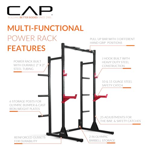 Cap Barbell Power Rack with Pull Up Bar & Attachments - Multiple Colors - color: BLUE