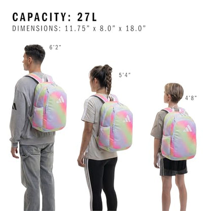 adidas Kids Affiliate Backpack – School Bag for Girls and Boys, 27L, Spray Gradient Pulse Lime/Crystal Sky Blue, OSFA - color: Spray Gradient Pulse Lime/Crystal Sky Blue