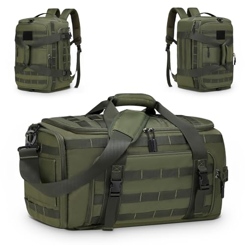 38L Convertible Duffel Backpack, 3 in 1 Gym Bag with Laptop Sleeve, Wet Pockets & Insulated Bottom, Green - color: Green, size: 38L