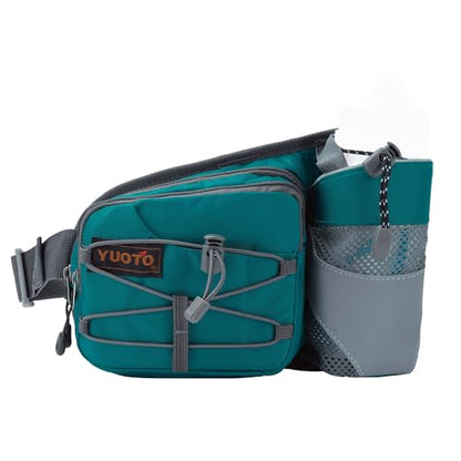 Waist Pack with Water Bottle Holder for Running Walking Hiking Fanny Pack Hydration Belt - color: Green