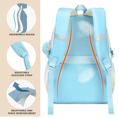 School Backpack for Teen Girls College Backpacks for Women Students Bookbag Large 15.6 Inch Laptop Bags Kids Kindergarten Elementary Middle School Bag Anti Theft Daypack Travel Back Pack Blue - color: Blue
