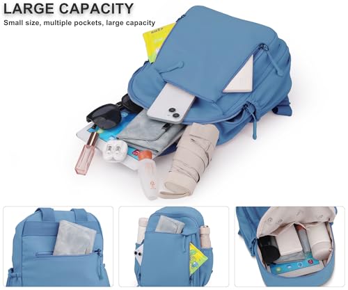 Pealwel Mini Nylon Women Backpacks,Small Ladies backpacks Lightweight Shoulder Satchel Bag Tote Handbag Casual Travel Daypack (Blue(A)) - color: Blue(a)