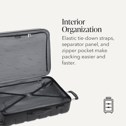 SWISSGEAR Signature Large Hardside Expandable Spinner Luggage & Weekender Tote Set, ABS Construction, TSA-Friendly Lock, Black, 2-Piece Set (27-Inch/Weekender Tote) - color: Black, size: 2-Piece Set (Weekender/27")