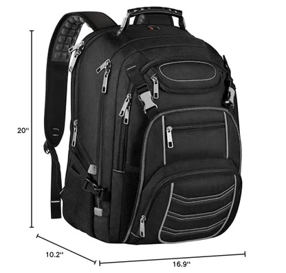 18.4 Laptop Backpack for Men, 60L Extra Large Gaming Laptops Backpack,TSA Friendly Flight Approved RFID Anti-Theft Pocket Heavy Duty Computer Bag Backbag,21.2*15.5*11.5 inch Grey - color: Rfid 18.4 Inch Grey