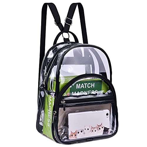Oraben Clear Mini Backpack, Clear Bag Stadium Approved, Mini Transparent Backpacks See Through Bag for Concert Security - color: Black, size: Mini