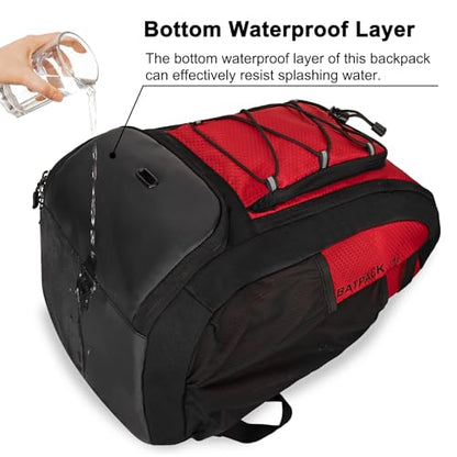 Goloni 40L Baseball Bag, Softball Bat Bag with Shoes Compartment,Fence Hook,Backpack for Baseball, T-Ball & Softball Equipment & Gear - color: Red