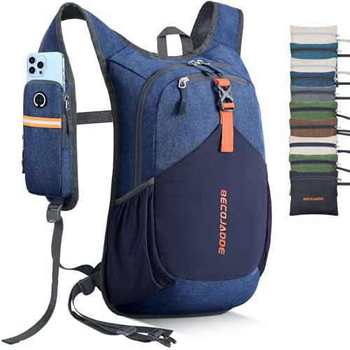 BECOJADDE 20L Small Hiking Backpack for Men Women Foldable Packable Back Pack Ultralight Hiking Daypack for Travel Camping Outdoor, Navy Blue - color: Navy Blue, size: 20L