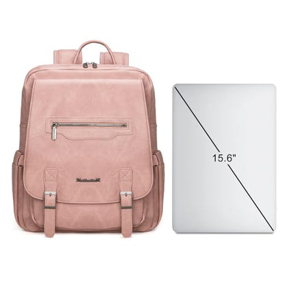 Montana West Laptop Backpack 15.6 Inch Work Backpack Purse for Women Travel Casual Daypack Bookbags with USB Port - color: 15.6-in Dark Pink