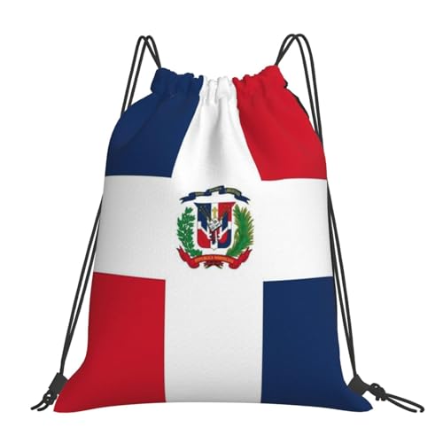 Dominican Republic Flag Drawstring Bag Sport Gym Backpack Beach Travel Sack Draw String Yoga Bag For Men Women - color: Dominican Republic Flag