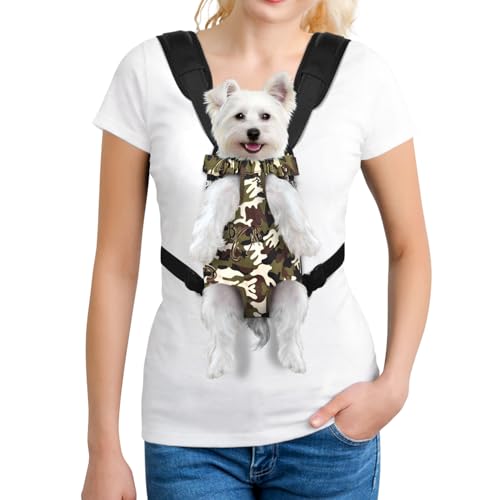 YUDODO Pet Dog Carrier Backpack Adjustable Dog Front Carrier, Legs Out Easy-Fit Dog Travel Backpack Carrier for Hiking Camping for Small Medium Dogs Cats and Rabbits (Small, Camouflage Green) - color: Camouflage green
