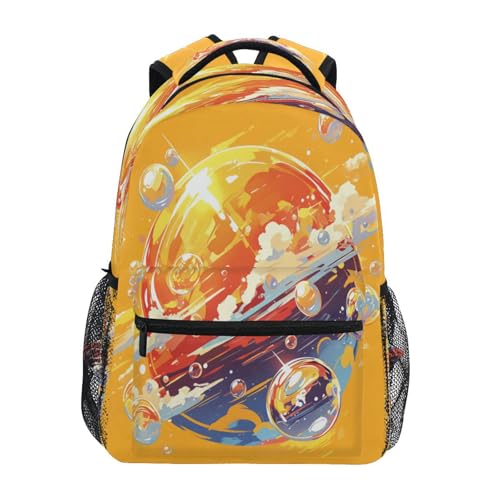 School Backpack for Men and Women Waterproof Backpack With Water Bottle Pocket with Chest Strap for Business Work College Travel Trip Squash (summer) Style - color: Multicolor03