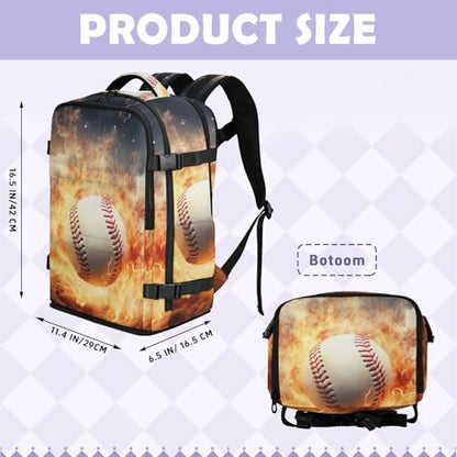 Travel Backpack with Shoe Compartment, 20L Large Capacity Laptop Backpack for Men Women, Baseball Daypack for Traveling Hiking Carry On