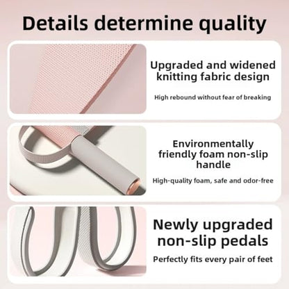2025 New Yoga Pedal Resistance Fabric Band with Handles Anti-Broken Elastic Sit Up Pull Rope for Strength Training 120lb Full-Body Excercise Band Portable Unisex Resistance Exercise Bands - color: Purple