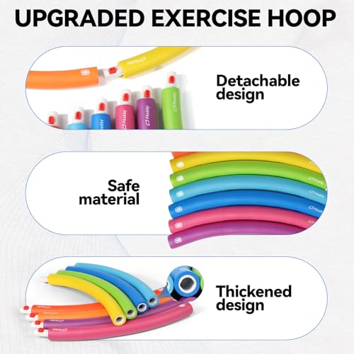 Phobby Weighted Exercise Hoop for Adults, 2.2lb&2.8lb Adjustable Fitness Hoop, 8 Detachable Hoop Sections with Jump Rope & Storage Bag, Home Gym Workout - style: Basic 2.2lb